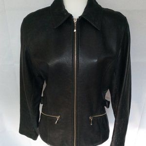 Black Leather Moto Racing Jacket Super Soft